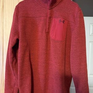 Under Armour Reddish Orange Quarter-Zip Pullover